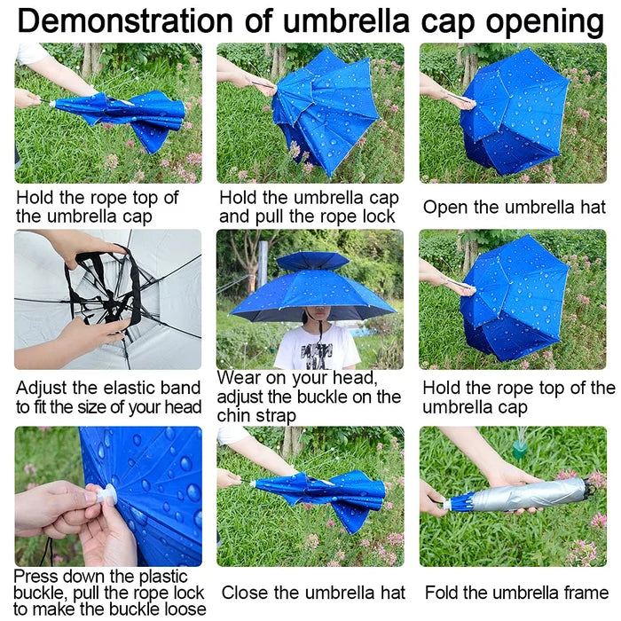 ❤️HOT SALE- 49% OFF-Outdoor Double Layer Umbrella Hat💦☔