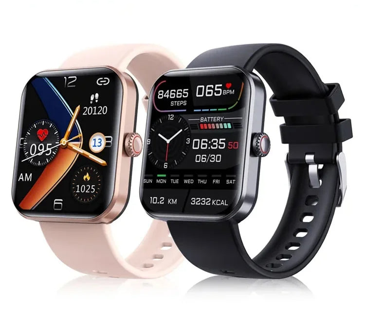 【All day monitoring of heart rate and blood pressure】 Bluetooth fashion watch（Support 24 languages）